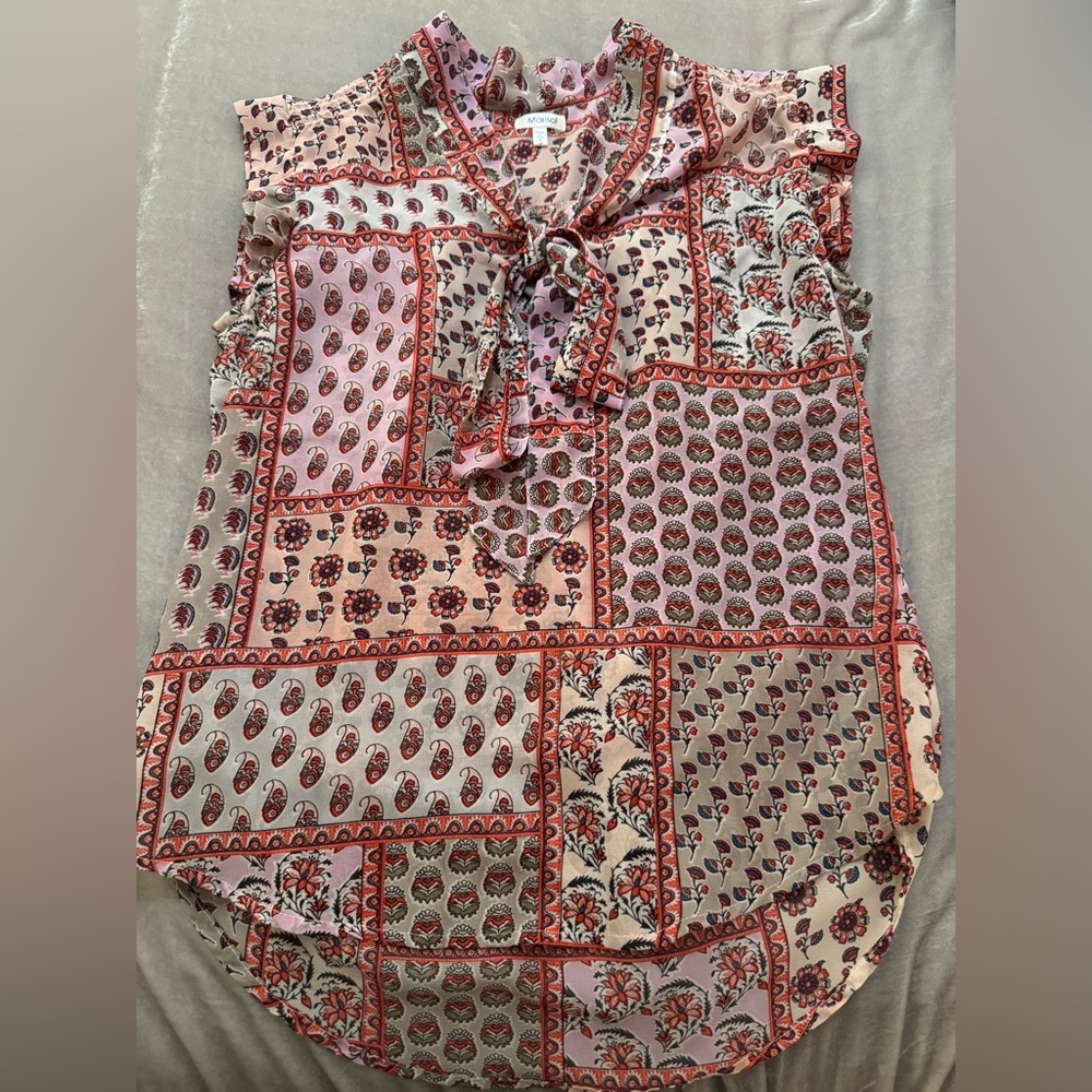 Floral Patchwork sheer Blouse
